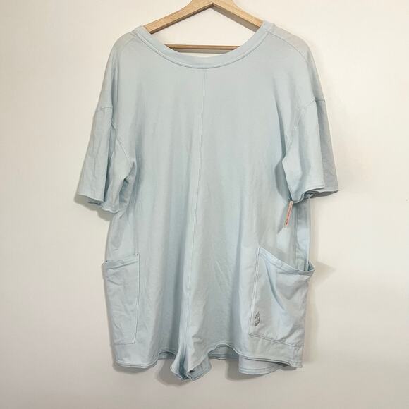 NWT Free People Movement Hot Shot Tee Romper Boardwalk Blue | S - Picture 3 of 7